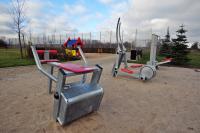 Outdoor fitness devices by Świętego Wojciecha Street