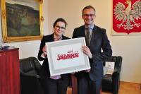 Prezydent Gdańska Aleksanda Dulkiewicz z wizytą u Burmistrza Janusz Wróbla (fot. M. Pycka)