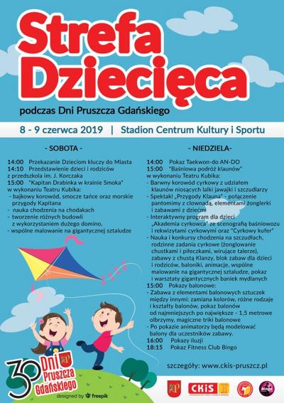 Strefa Dziecięca podczas Dni Pruszcza Gdańskiego 2019 r.