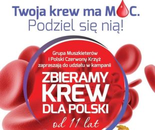„Zbieramy krew dla Polski” 13 lipca na parkingu Bricomarche Pruszcz Gdański