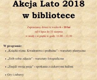 Akcja Lato 2018 w bibliotece