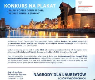 Miedzynarodowy konkurs na plakat pt. „Baltic poster contest 2019. Reduce, Reuse, Rethink!””
